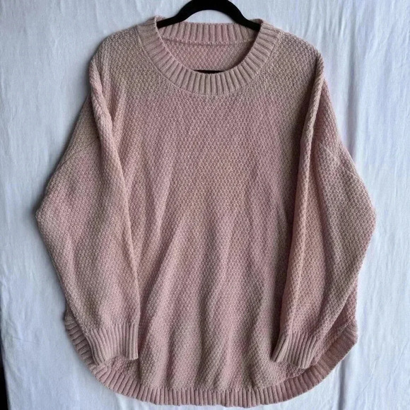 Women's Shein Pink Knit Crew Neck Sweater Size 2XL - Picture 1 of 4